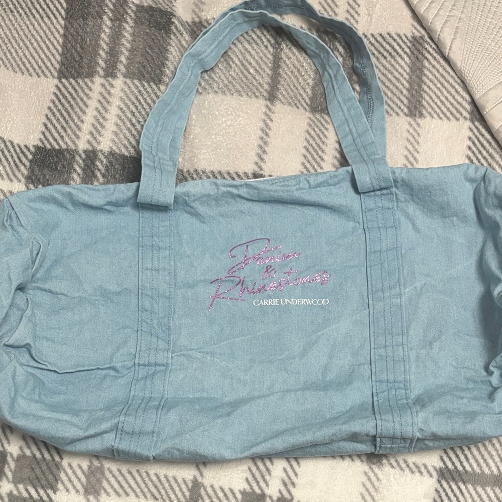 Denim and Rhinestones duffle bag